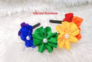 Dj Bowtique SIGNATURE Flower Bow rainbow pastel candy headband girls hair accessories