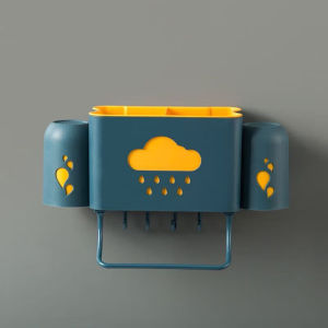 ที่วางยาสีฟันและแปรงสีฟัน ถ้วยน้ำยาบ้วนปากในห้องน้ำ ราวแขวนผ้าเช็ดตัวในห้องน้ำ ไม่ต้องเจาะ ชั้นวางของในห้องน้ำ ถอดออกได้