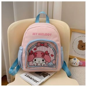 เข้าใหม่น่ารักม๊ากก เป้หน้าพลาสติกใส SANRIO งานแท้ - ขนาด 12 นิ้ว - ผ้ากันน้ำ มีช่องซิปใส่ของ 2 ช่อง  - ด้านข้างมีช่องใส่ขวดน้ำ