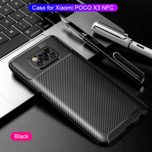Phone Case for Xiaomi POCO X3 NFC Case 2020 Soft Silicone TPU Case for Xiaomi POCO X3 NFC Phone Case Carbon Fiber Armor Case Cover POCO X3 NFC Bumper Silicon Slim Carbon Fiber Anti-knock Case