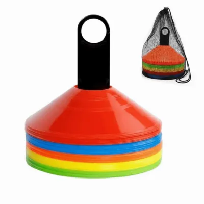 25/50Pcs Durable Soccer Disc Cone Set Flexible Colorful Training Marker Cones Practice Equipment with Stand Soccer Cones Football Training Equipment