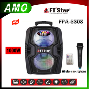 NEW FT-Star 12" LED Party Speaker with BluetoothMicro SDFM and Wireless Micand Remote FPA-8808