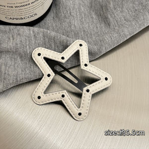 Kẹp tóc da đen chấm bi trắng cho phụ nữ có tóc gãy trên trán tóc mái cô gái ngọt ngào mát mẻ và cay clip BB kẹp cạnh đơn giản băng đô kẹp kẹp tóc