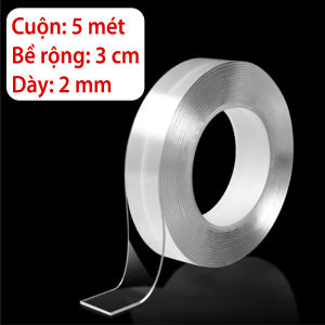 Cuộn băng keo siêu dính 2 mặt acrylic Living C CBK keo dán tường trong suốt siêu dính chịu lưc chống thấm