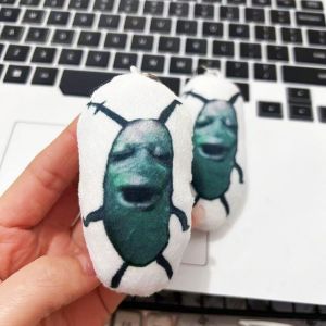 MEMGOUO Cursed Plankton Plush Squeak Pendant 8cm Funny Meme Keychain Widget Bag Charm Kids
