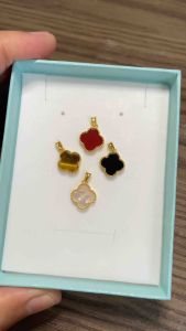 18K Gold Clover Pendant(Hollow/Ampaw/SOFT/10mm/Back to back pendant)