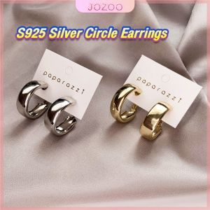 Jozoo Korean Style Circle Earrings S925 Silver Needle Studs