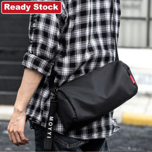 Ready Stock Mens Messenger Bag Waterproof Black Round Sling Bag Shoulder Bag