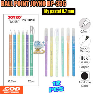Beauty Joyko 1 PACK 12 PCS Pulpen Joyko BP - 336 My Pastell 0.7 mm Tinta Hitam Pulpen BP 336 Pena Ball Pen Ballpoint Bolpoint Joyko Pulpen