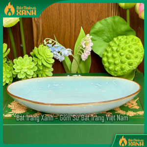 Đĩa Gốm Sứ Bát Tràng Men Hỏa Biến Thanh Ngọc Cao Cấp | Đĩa Tròn Đĩa Salad Đĩa Bầu Dục Đĩa Hoa | Trang Trí Bàn Ăn