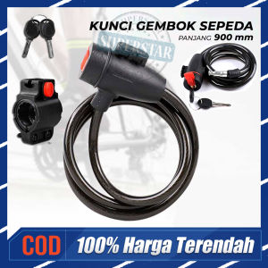 Kunci Gembok Sepeda Anti Maling Lock 0.9 Meter Cable Coil Lock Stainless Steel TY588YZ
