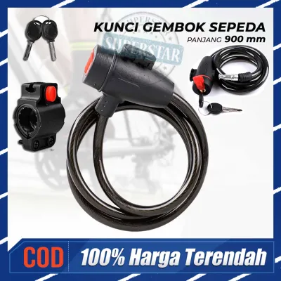 Kunci Gembok Sepeda Anti Maling Lock 0.9 Meter Cable Coil Lock Stainless Steel TY588YZ