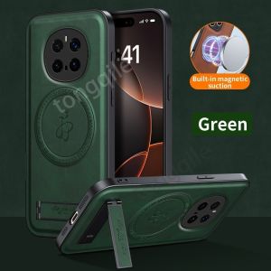 Luxury Leather Case For Honor Magic 7 Pro Magic7 7Pro 5G 2024 Phone Casing Back Cover Shockproof Bumper Simple Anti Drop Car Holder Support Bracket Soft TPU Edge