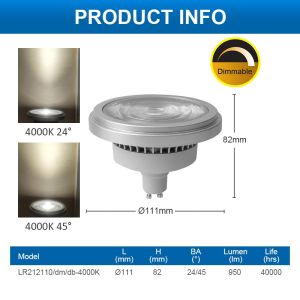 MEGAMAN PROFESSIONAL AR111 SPOTLIGHT 11W (GU10 BASE) DIMMABLE DUAL-BEAM CRI97 REAL COLOR