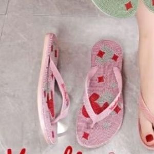 sendal  jepit rematik santai  cewek jely karet motif love A725-6 SANDAL REMATIK WANITA TERBARU