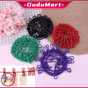 DuduMart Portable Retractable Clothesline Windproof Stretch Drying 12 Clip Clothesline Clothes