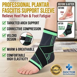 Plantar Fasciitis Compression Bandage Sleeve Ankle Brace Support Compression Sleeve With Adjustable Straps Elastic Sports Wrap Sock