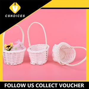 [Csndices] ตะกร้าผ้าทอพลาสติกขนาดเล็ก1ชิ้นกระเป๋าปิคนิคสำหรับใส่ชาหวาย
