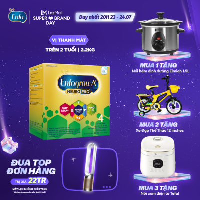 [CHỈ 18/7 MUA LÀ CÓ QUÀ] Sữa bột Enfagrow A+ NeuroPro 4 với 2’-FL HMO cho trẻ từ 2-6 tuổi– 2.2kg