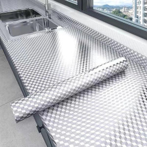 Wallpaper Dinding Dapur Motif Hexagonal Glosy Anti Air Dan Minyak Ukuran 60Cm X 3Meter
