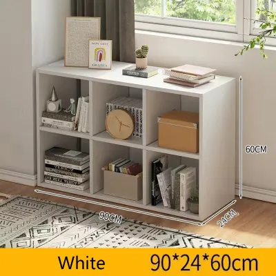 AIBM Storage Rack Display Cabinet Book Shelf Wooden Multipurpose DIY Organizer Toy Organizer for Bedroom Simple Shelf