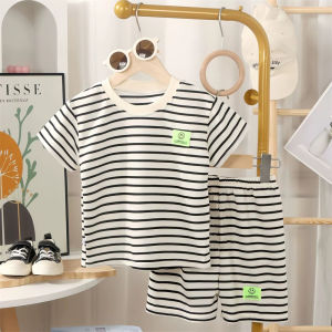 สินค้าคลังสินค้าท้องถิ่น Korean-style short-sleeved two-piece childrens T-shirt set for girls and boys ชุดเด็กผู้ชาย ชุดเด็กผู้หญิง JEOBEST