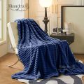 Kiandra Home - Wide Ribbed Velvet Fleece Blanket  Super Soft Fluffy | Double Queen and King Size Thick Blanket | Kumot na Malambot Microfiber. 