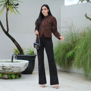 Blazer crop wanita - Outer Basic Wanita Luaran Top - Vest Rompi - Atasan Wanita Basic - Outer Wanita Lengan Panjang