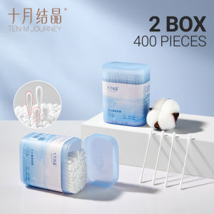 TEN-M JOURNEY Tăm Bông Trẻ Em Cho Trẻ Sơ Sinh & Trẻ Nhỏ 200 Cây Đầu Mềm Kép Làm Sạch Tai Mũi An Toàn Không Dị Ứng Chất Liệu Bông Mềm Mịn