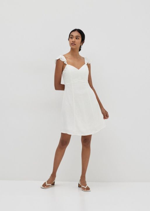 plain satin a line wedding dress White Satin Strapless A-line Elegant Simple Wedding Dresses, CW0337