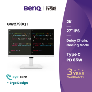 BenQ GW2790QT GW3290QT|27" 32" |2K QHD|USB-C|Eye-Care Monitor|with Noise Filter Speakers Noise Cancellation Mic M-book mode