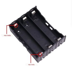 Hộp Đựng Pin Dự Phòng 18650 ABS 3 Khe Cắm Nẹp Thiếc Lý Tưởng Để Hàn Và Kết Nối Ứng Dụng Điện Tử Và Dự Án Tự Làm