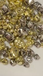 100Pcs Gold Jingle Bell Iron Balls 8/10/12/15mm Small Charms For Keychain Craft Decoration