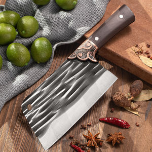 Japanese Chef Knife Original Chopping Bone Knife Kitchen Knife Household Forging Chopping Dual-purpose Knife Round Head Multifunctional 3.0mm Sharp Fish Cutting Bone Knives Kitchen Bone Cutting Knives Meat Cutting Butcher Knife