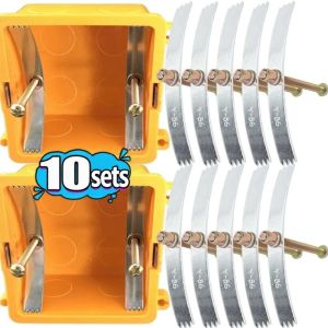FLYING 10Sets 86-type Dark Box Repair Screw 65-75mm Embedded Dark Boxes Repair Tools Portable with Screws Socket Box Repair Brackets for Dark Box Damage Repair