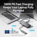 Vention 15 in 1 USB C HUB MST Vertical Docking Station Type C to HDMI 4K60Hz DP USB 3.2 3.0 A 10Gbps 3.5mm SD TF RJ45 Ethernet for Windows MacBook Laptop Thunderbolt 4 Type C Hub. 