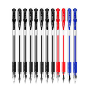10 PCS School gel pens 0.5 mm ballpen Black blue red ballpoint Stationery