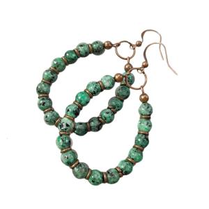 Unique Handmade Bohemian Earrings with Natural Stones Stylish Drop Ear Rings Charm for Fashion Forward Individuals