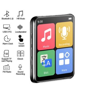 Mini Portable MP3 MP4 Music Player 2-inch Touch Screen Bluetooth MP3 Player Student Walkman with Speakers FM Radio Recording Learning