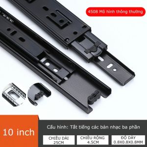 Ray Trượt Ngăn Kéo Tủ Thanh Ray Tủ Bếp Quần Áo 3 Tầng 25cm-50cm (Gía 1 Căp)-HAUSE