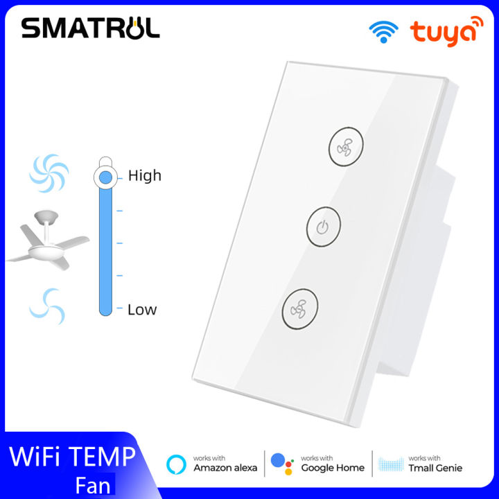 SMATRUL WiFi Ceiling Fan Switch 118*70mm timer Control Smartlife