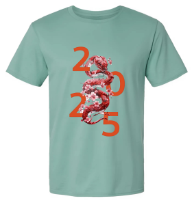 Kaos Pria Model Terkini Trending Motif 3D Bahan katun 24s Ular Imlek Merah 2025 H0519