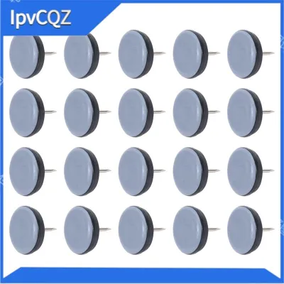 20Pcs 25mm Chair Gliders Furniture Sliders PTFE Easy Moving Pads Round With Nail Feet Protector for Hardwood Floor
