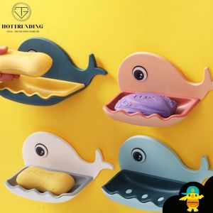 Kệ Xà Phòng Hình Cá Voi Siêu Dễ Thương Khay Đựng Xà Bông Cục Cho Nhà Tắm Dán Tường Siêu Chắc Chắn Loại 1