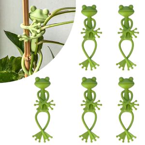 5Pcs 13cm Frog Shaped Reusable Cable Wire Tie Cute Decorative Twist Bendable Garden Plant Support Adjustable Flexible Clip for Stem