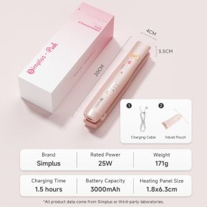 【Simplus×Butterbear】2 In 1 Hair Straight&Curl丨Cordless Rechargeable丨45Mins Long Battery丨3D Floating Ceramic PanelZFBA008