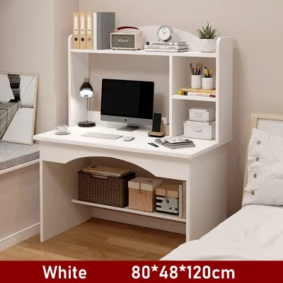KEKEE Meja Belajar Study Desk With Book Shelf Home Office Computer Table With Storage Rack Kids Writing Desk Meja Tulis 桌子