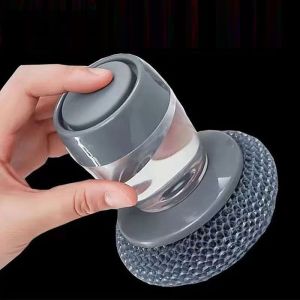 Cọ rửa chén có tay cầm chứa xà phòng tiện lợi -CTG