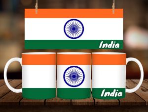 * 1 PC MUG WITH BOX * INDIA FLAG MUG DESIGN 11oz with BOX SOUVINER MUG