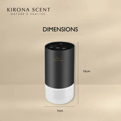 [KIRONA SCENT] Titan Aroma Nebulizer | Space Black | Wireless & Waterless | For Car Home Office
